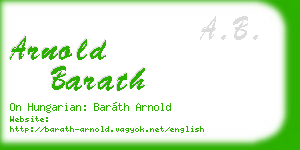 arnold barath business card